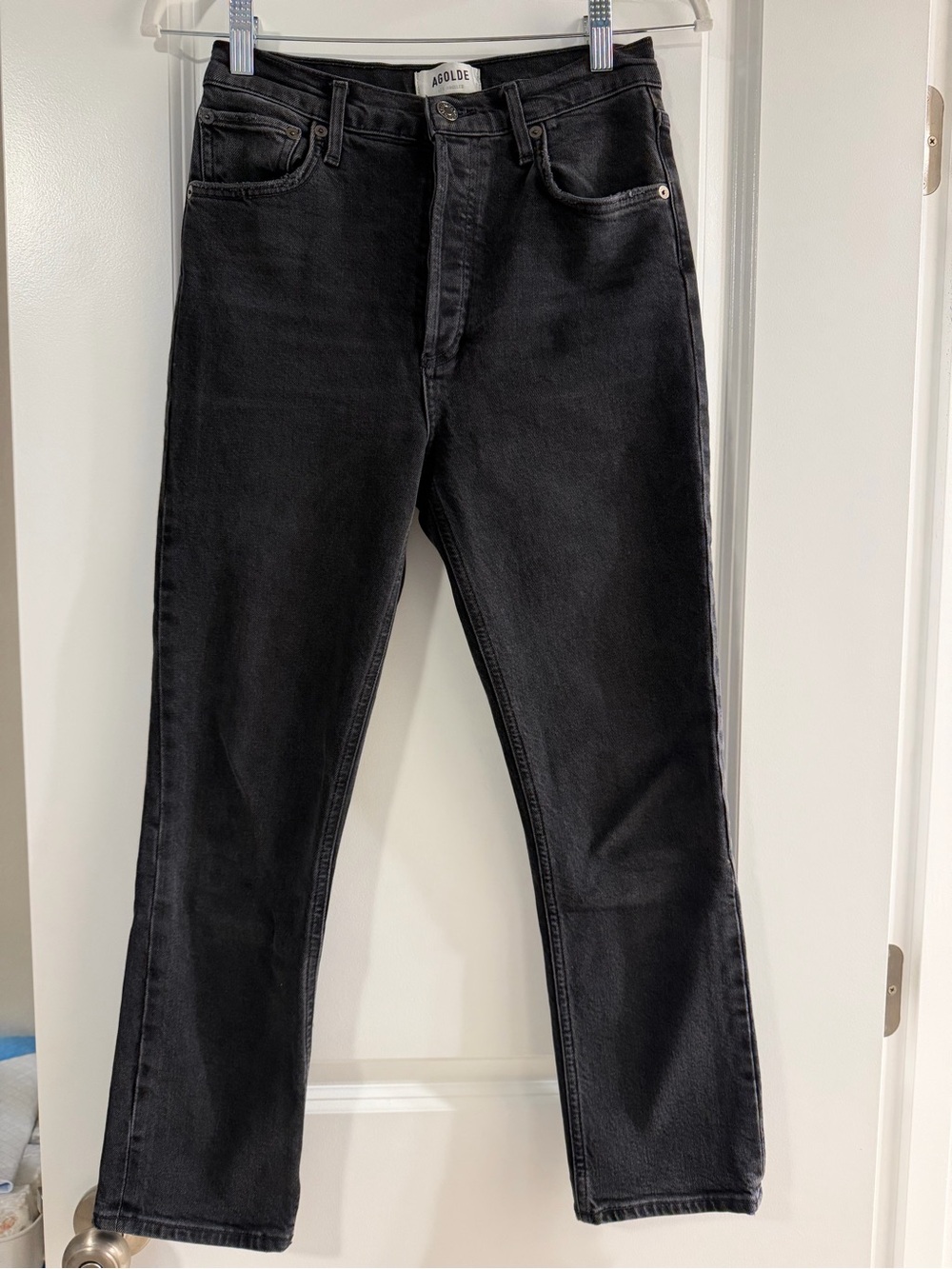 Agolde Black Straight-Leg Women's Jeans